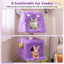 Cute Monster-Themed Cat Tower with Private Condos - Purple