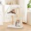 Árbol para Gatos de Madera Sólida Elegante con Ramas Naturales - Beige