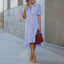 Women's Irregular Stripe Lapel Button Shirt