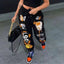 Cartoon Printed High-Waisted Sweat Pants