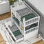 Twin over Twin Wood Bunk Bed with Trundle and Drawers White - Korvel