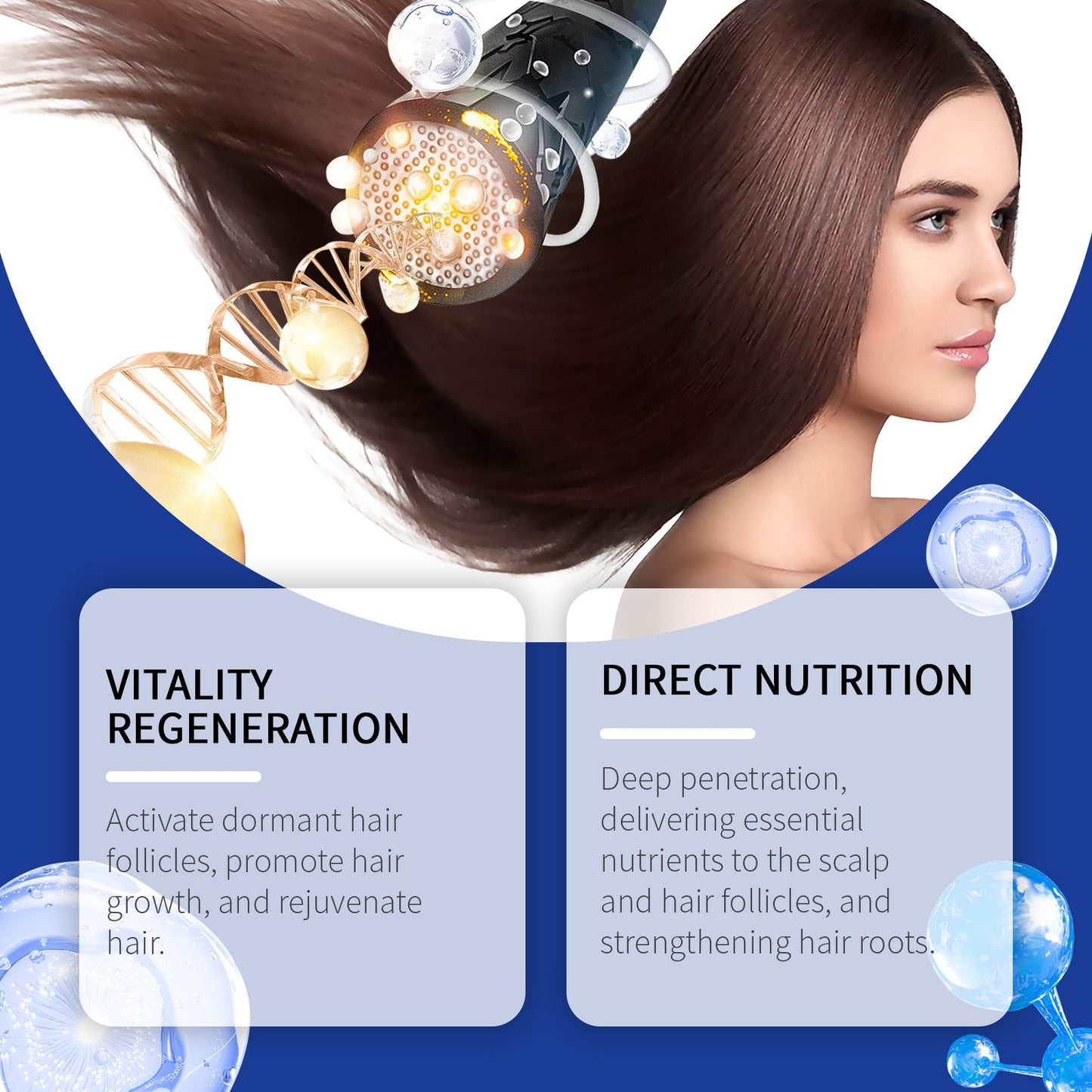 Blue Copper Peptide Hair Care Essential Oil, Moisturizes Dry Hair And Smooth Hair Massage Hair Care Essence - Korvel