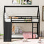 Twin over Twin House Bunk Bed with Ladder and Slide,Black - Korvel
