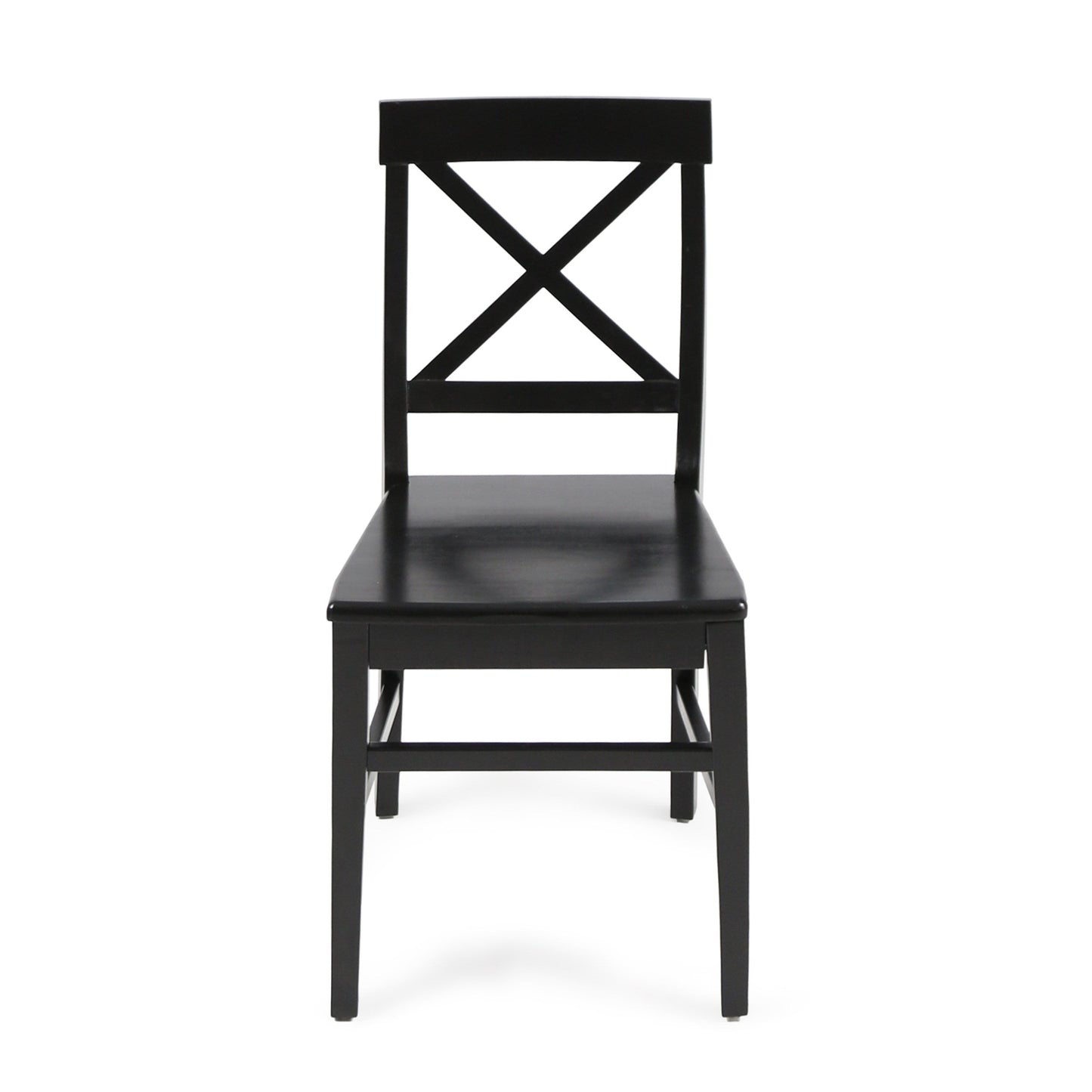 Chaises de salle à manger en bois d'acacia Roshan Farmhouse, noires (ensemble de 2)