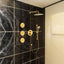 Shower System with Shower Head  Hand Shower Slide Bar Bodysprays, Shower Arm  Hose Valve Trim  and Lever Handles - Korvel