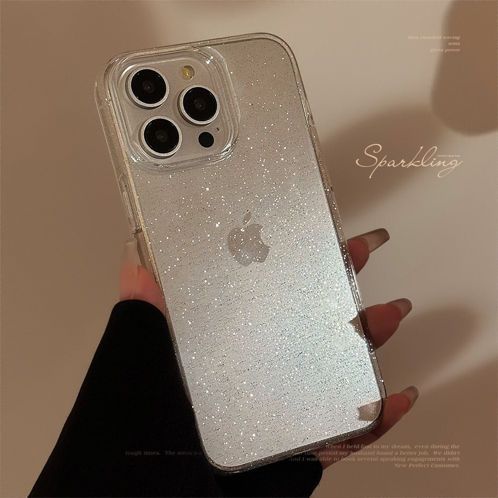 Transparent Glitter Simple Apple 14 Promax Phone Case 13 Suitable for iPhone 15 Soft Case 11 Advanced Luxury 12 - Korvel