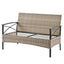 Conjunto de Muebles de Wicker para Exterior Premium con Mesa de Metal Negra