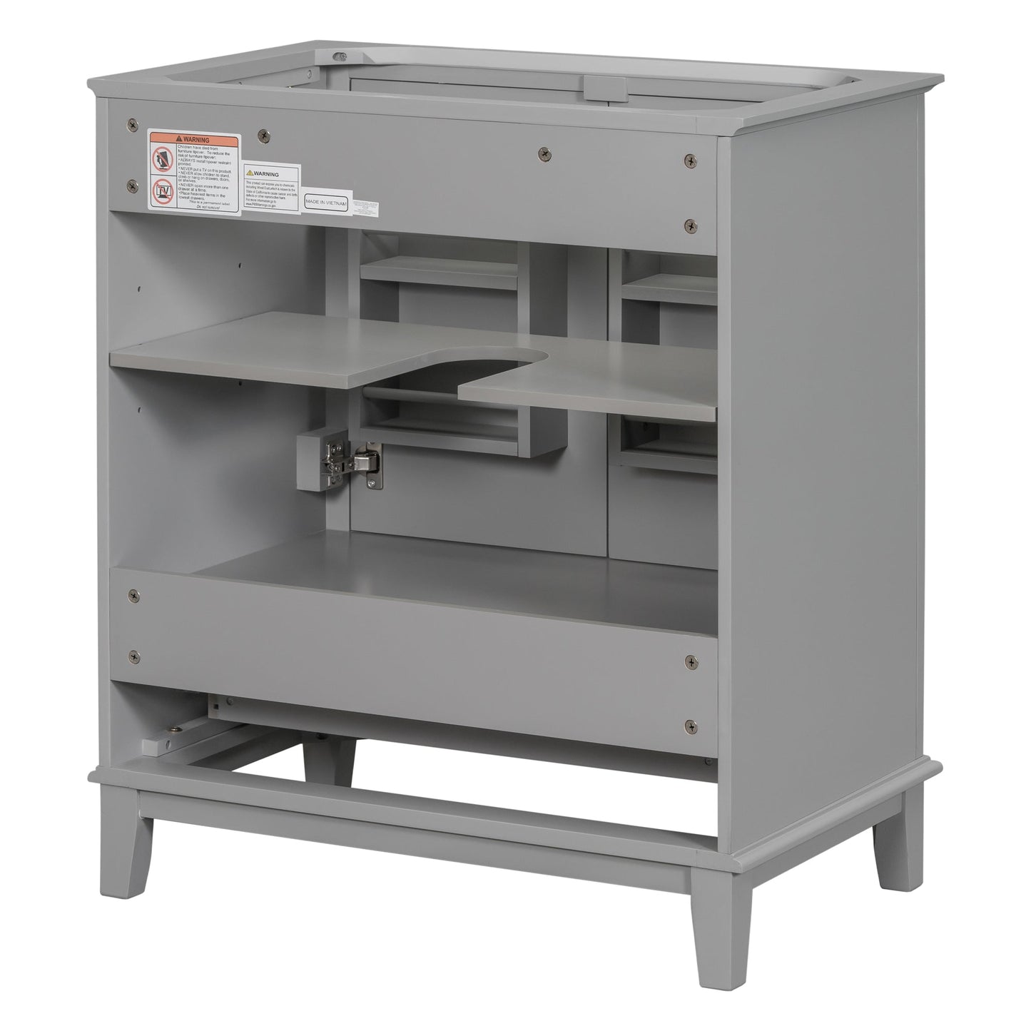 30-Inch Gray Bathroom Vanity Base Only
