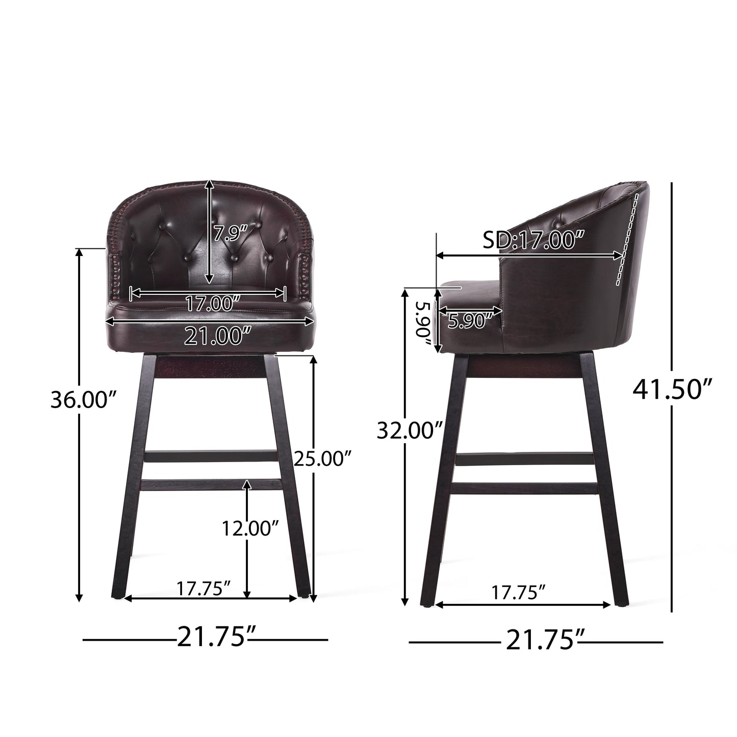 OGDEN KD SWIVEL BARSTOOL( SET OF 2 ) - Korvel
