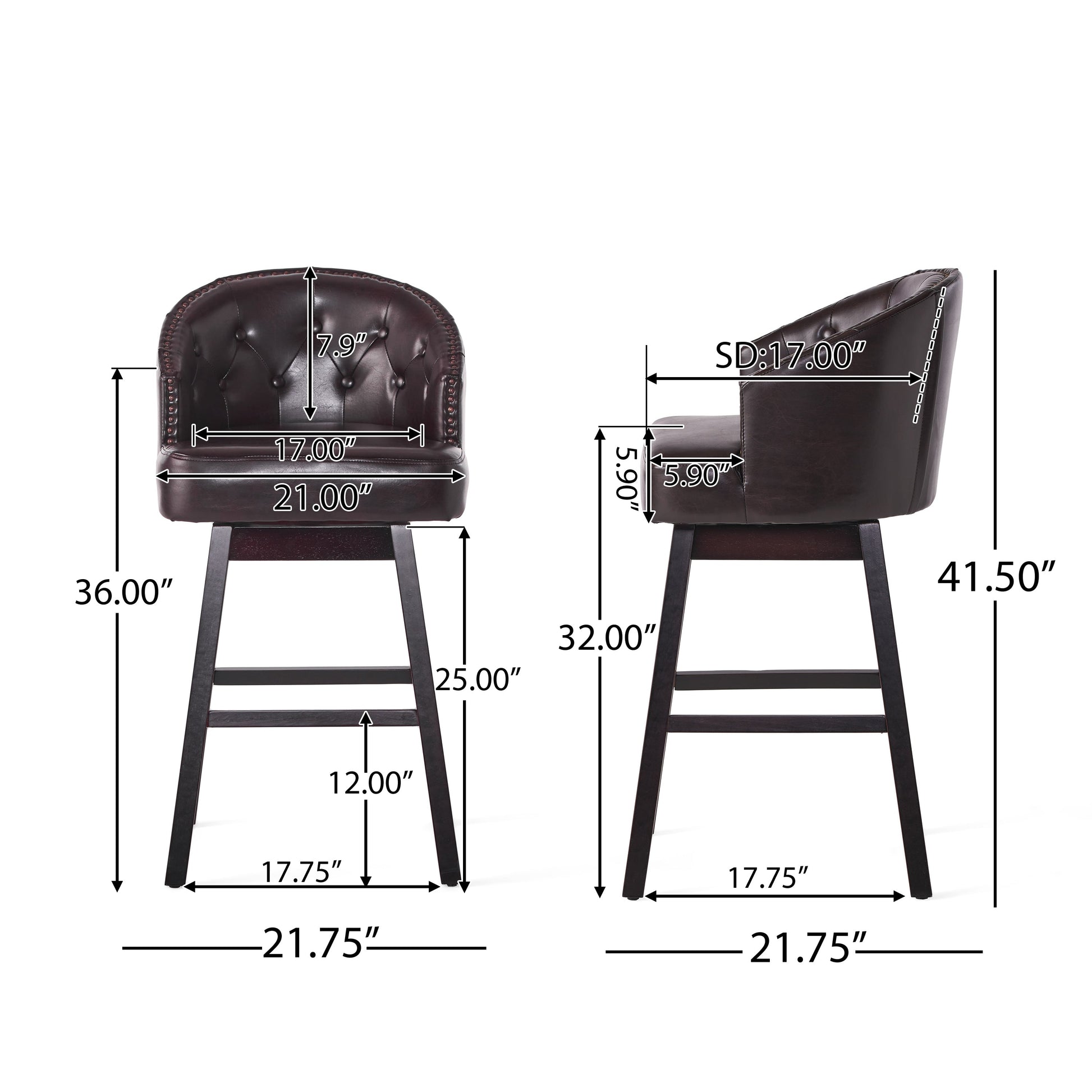 OGDEN KD SWIVEL BARSTOOL( SET OF 2 ) - Korvel