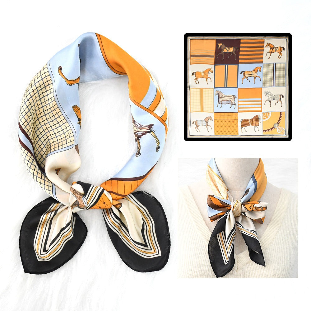 Silk Scarf Women's Sunscreen Beach Imitation Silk Versatile Silk Scarf Neckband - Korvel