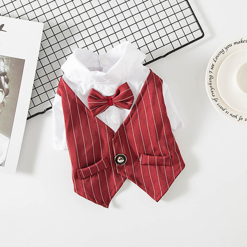 Pet Dog Suit Summer Thin Teddy Suit Shirt Suit Wedding Dress Dog Cat Spring Summer Clothes - Korvel