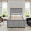 Platform Storage Bed  2 drawers with wheels, Twin Size Frame  Gray - Korvel