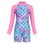 Girls' Long Sleeve One-Piece Mermaid Swimsuit