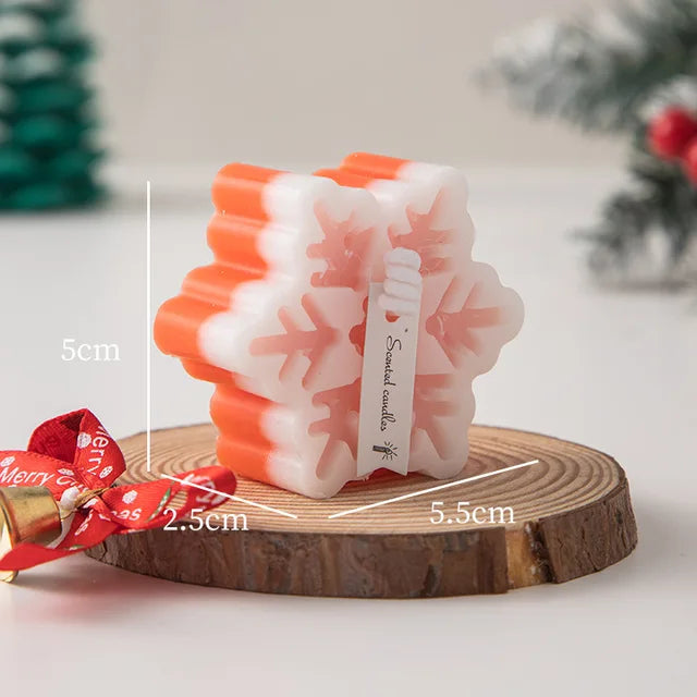 New Christmas Snowflake Aromatherapy Candle Hand-Made Romantic Atmosphere Creative Home Desktop Decorations With Gifts Ornaments - Korvel