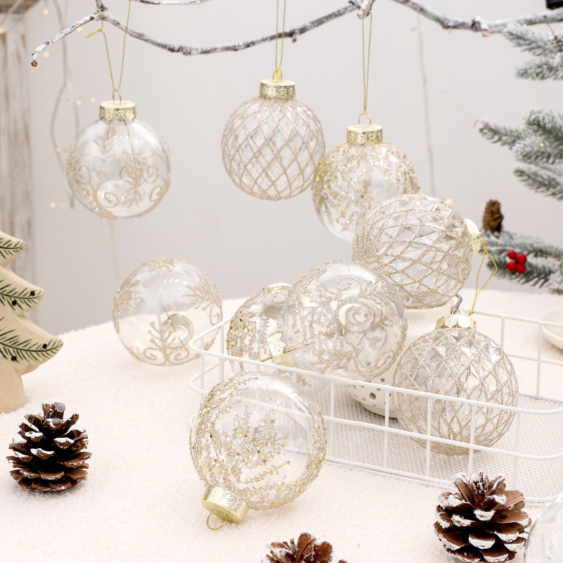 Ensemble d'Ornements de Noël Élégants de 8 cm - 9 Pièces