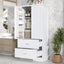 Tall Bathroom Storage Cabinet, Cabinet with Two Doors and Drawers, Adjustable Shelf, MDF Board, White - Korvel