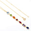 Light luxury rainbow zircon geometric 925 sterling silver gold-plated pendant - Korvel