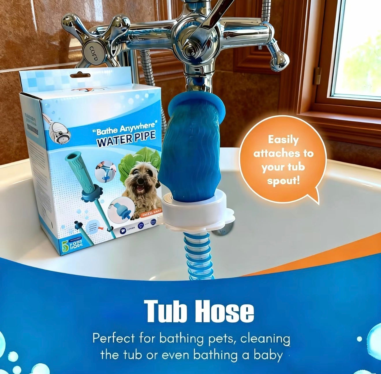AquaPet Tub Sprayer for Effortless Bathing