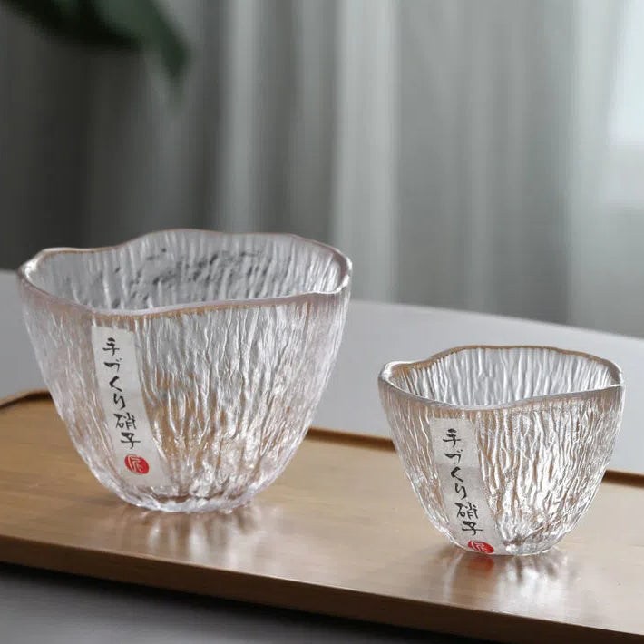 Hammer Patterned Heat-Resistant Glass Tea Cup