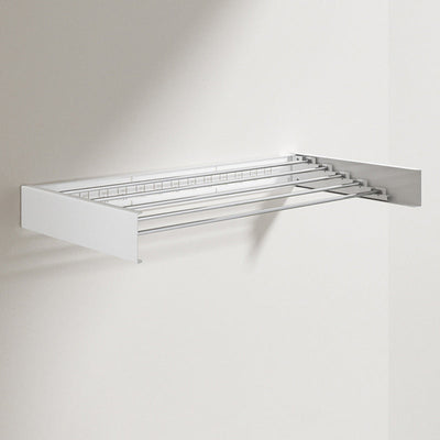 foldable retractable wall clothesline, 30kg, alu, 80/100cm, 5 bars, for bath/balcony. - Korvel