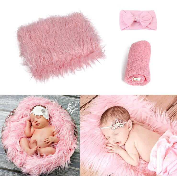 3-Piece Baby Photography Props Set - Studio Blankets