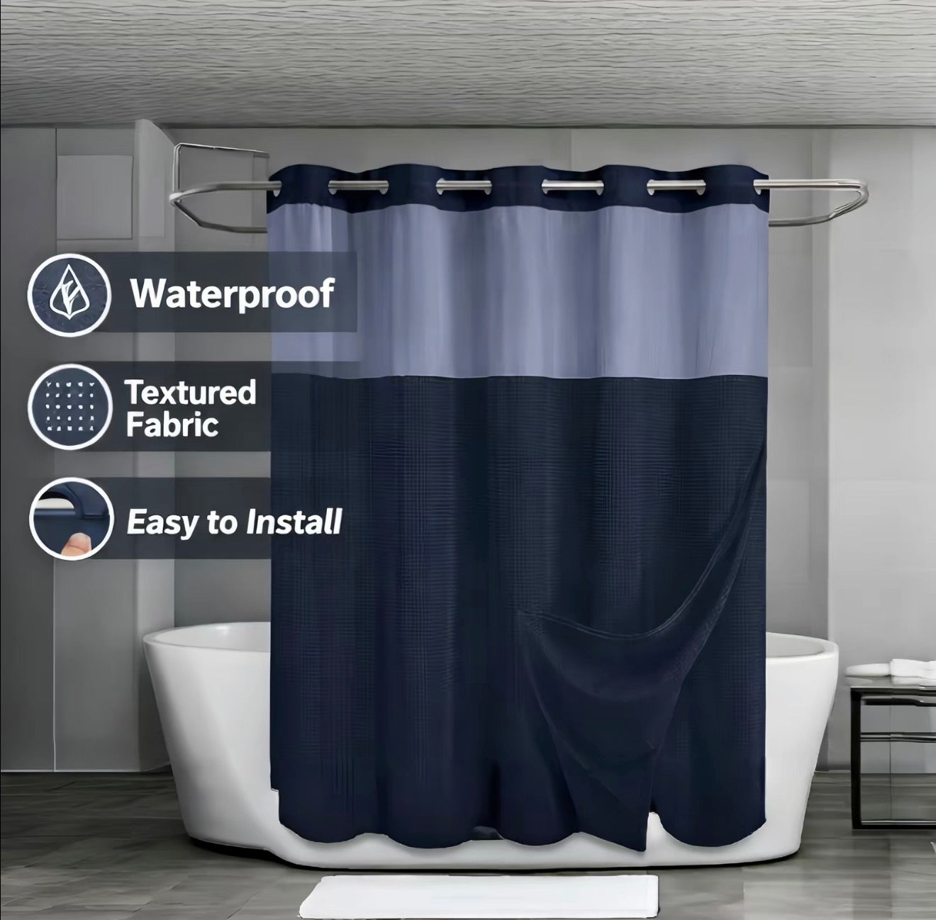 Rideau de douche à double couche SnapLiner