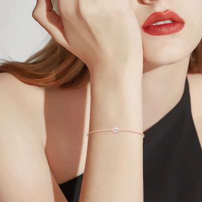 Inlaid Moissanite 925 Sterling Silver Bracelet - Korvel