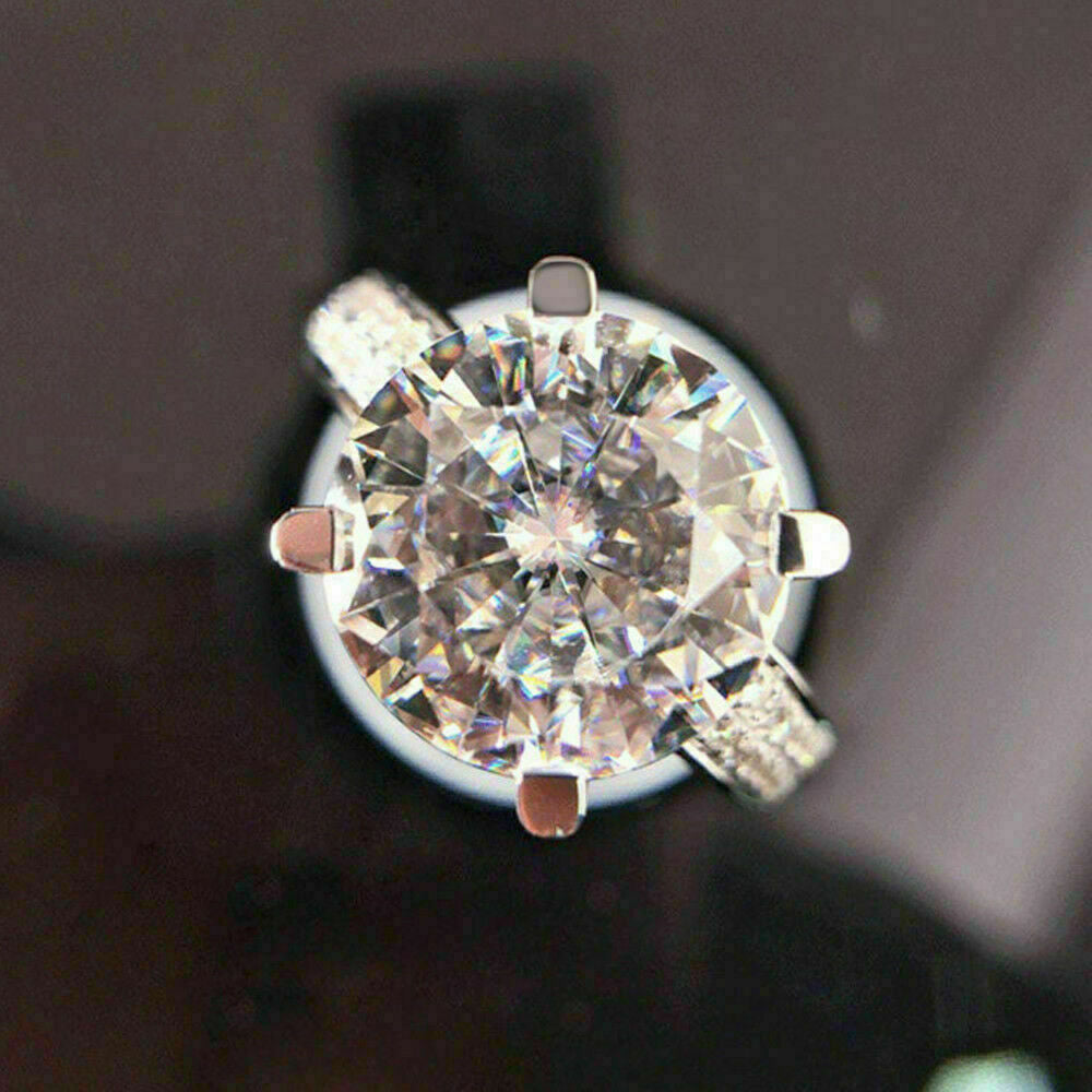 Korean version of light luxury fashion four claw flower bud simulation diamond ring engagement and proposal ring - Korvel