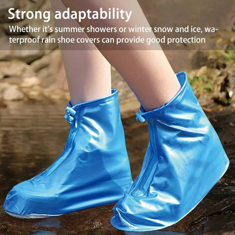 Waterproof, non-slip reusable shoe covers (PVC/silicone sole) – for rain/snow, unisex. - Korvel