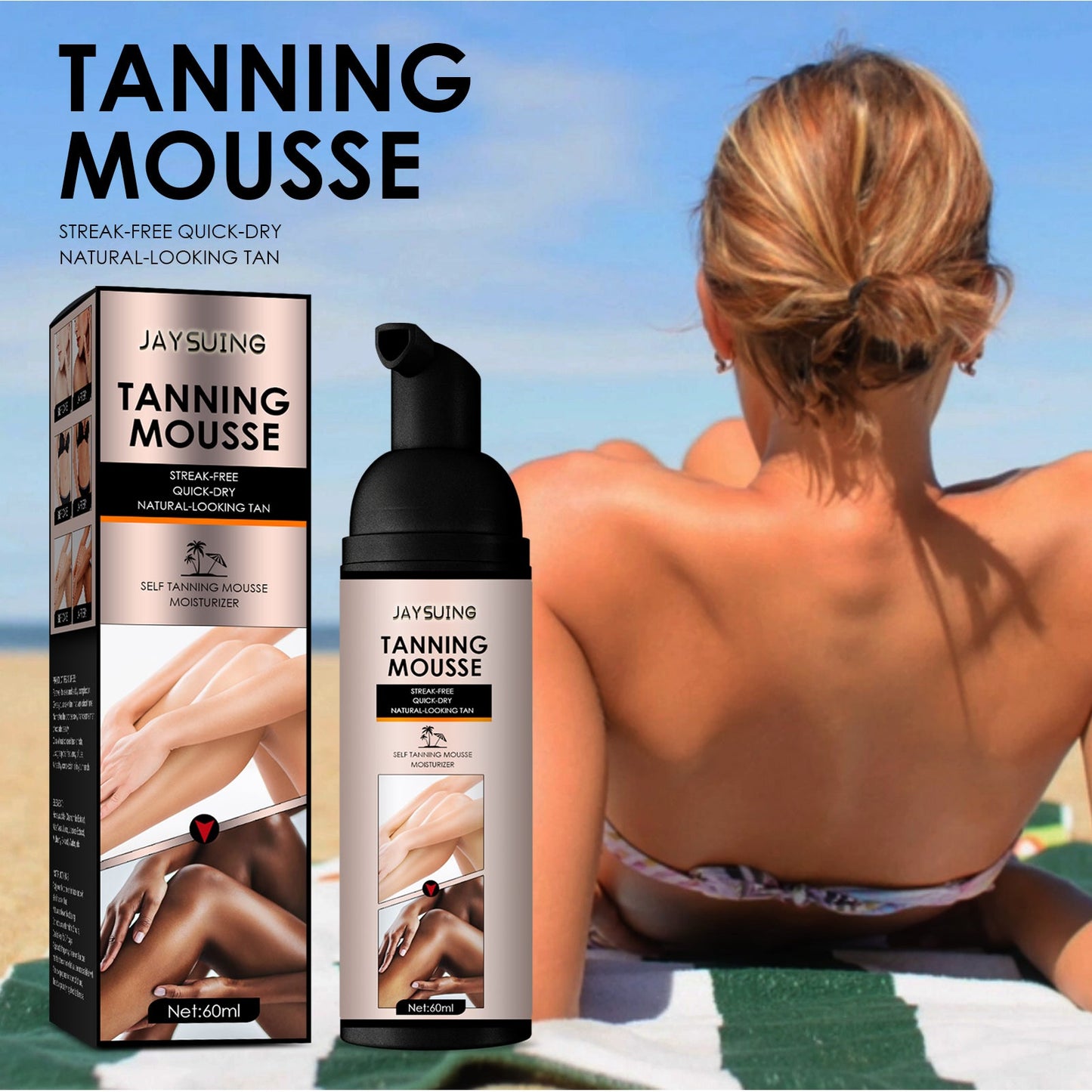 For Black Mousse, Summer Self-Tanning For Tanning Wheat Tan For Moisturizing Black Skin Mousse - Korvel