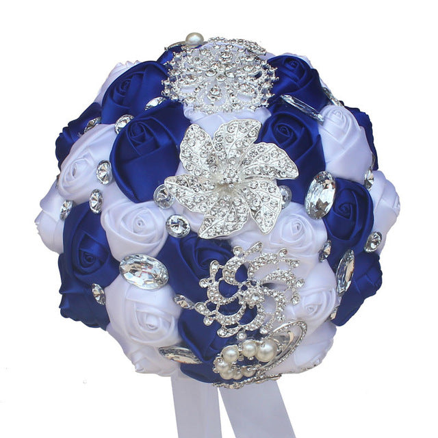 Artificial Wedding Bouquets Hand Made Flower Rhinestone Bridesmaid Crystal Bridal Wedding Bouquet - Korvel