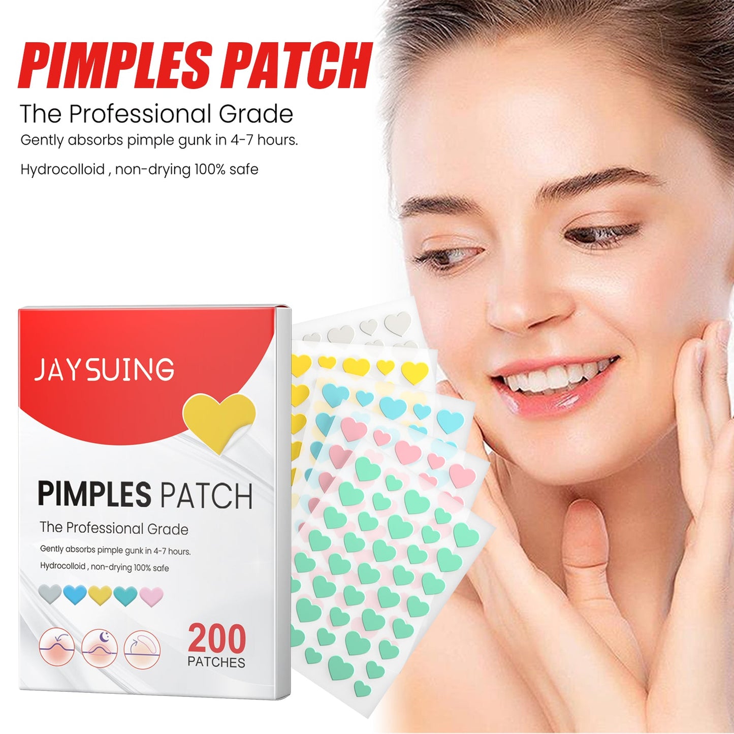 Pimples Patch, Mild Non-Irritant Lightening Pimples Spot Pimples Mark Covering Acne Pimples Patch - Korvel