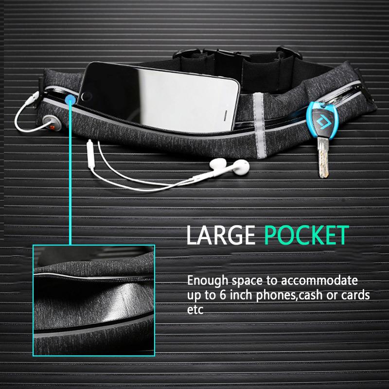 Bolsa de Cintura para Correr Yipinu Sports - Impermeable y Reflectante