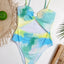 Cutout Tie-Dye Spaghetti Strap One-Piece Swimwear - Korvel