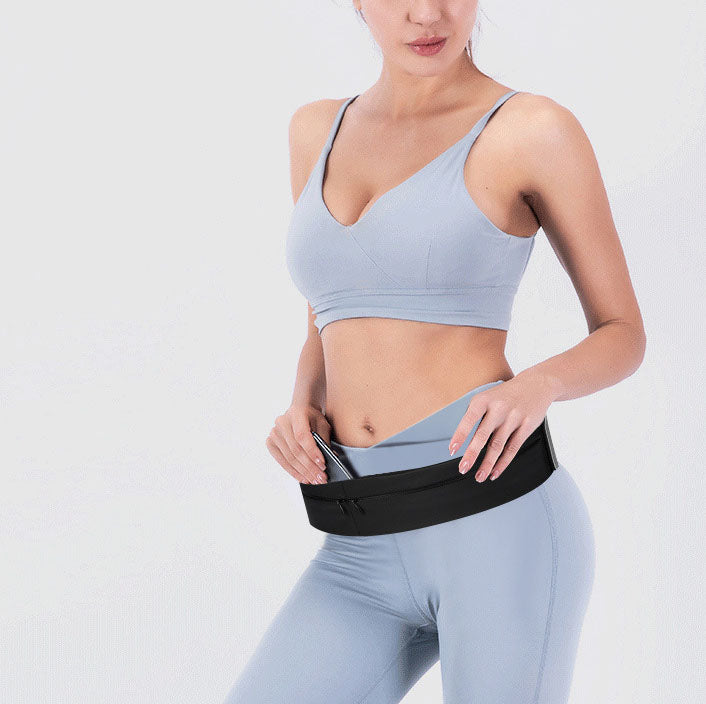 Sports waist bag for men and women, running phone bag, fitness waterproof multifunctional outdoor sweat proof invisible waist belt, close fitting - Korvel