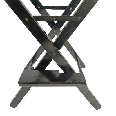 Casual Home Director's Chair, Black Frame/Black Canvas,Suitable for adults, foldable style, 2pcs/set populus - Korvel