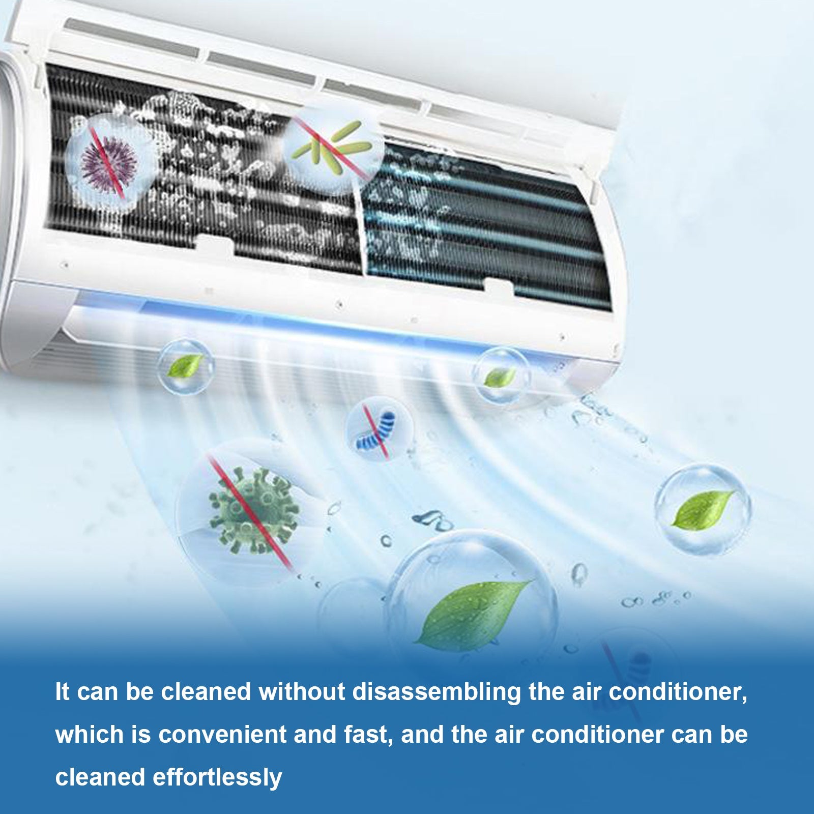 Air Conditioner Foam Cleaner For Home, Air Conditioning Purification Cleaning Decontamination Odor Removal Inside And Outside Machine Cleaning - Korvel
