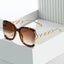 Chains Sunglasses European and American Street Photography Fashion Trend Metal Hollow Brushed Glasses UV400 - Korvel