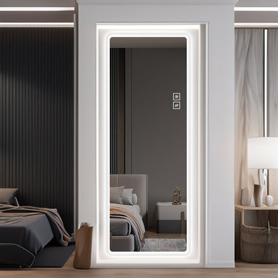 Lighted Full Length Vanity Mirror with Rounded Corners