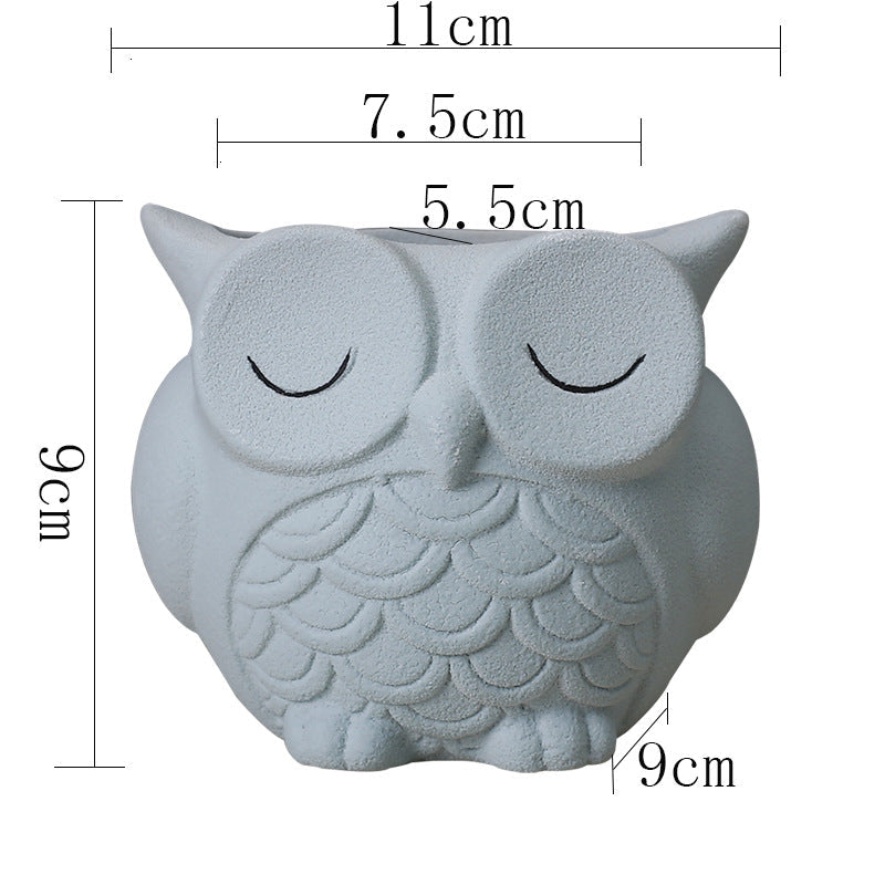 Maceta de Cerámica con Diseño de Animal - Decoración Creativa para el Escritorio