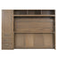 Full Size Murphy Bed with Wardrobe, Drawers and Open Shelves, Antique Grey - Korvel