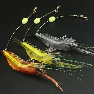 Soft Worm Luminous Bionic Shrimp 8 Lua Soft Shrimp Fake Bait Freshwater Pass Kill Bass Black Fish Warped Mouth Sea Fishing Bait Fish - Korvel