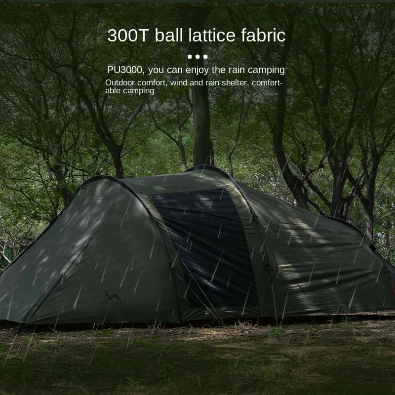 YOUSKY Tunnel Tent Outdoor Camping Supplies Equipment Folding Portable Thickened Camping Family Tent - Korvel