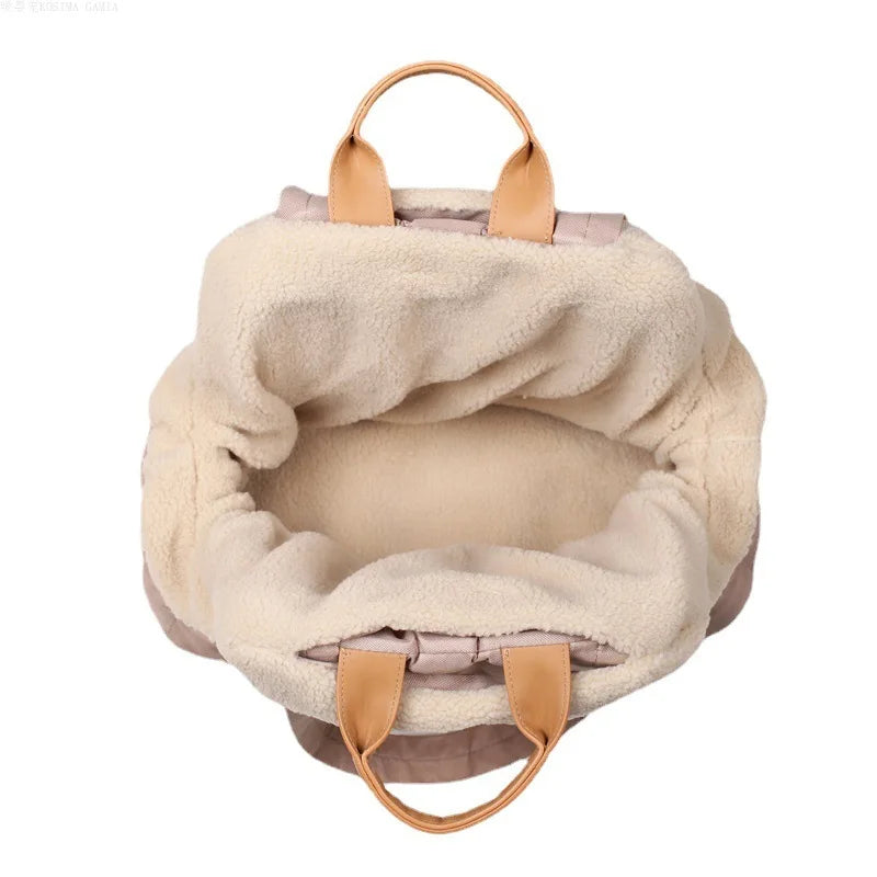 Transporteur de chien portable de luxe avec doublure en velours amovible