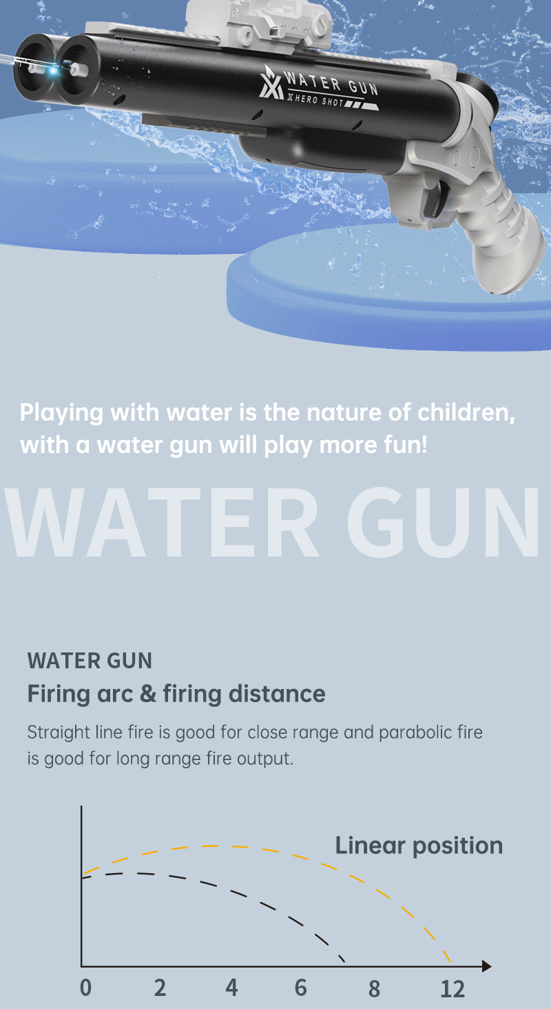 Double tube electric water gun outdoor water play and war toy - Korvel