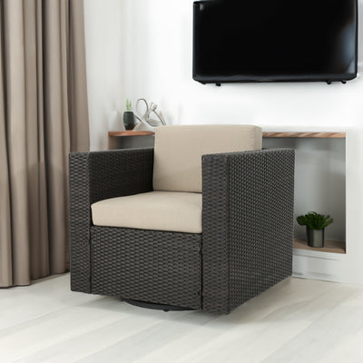 PUERTA MP1 SWIVEL CHAIR-DARK BROWN - Korvel