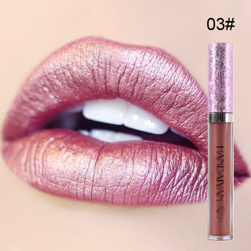 handaiyan Diamond Pearl Lip Gloss Non-Stick Cup Mermaid Lip Gloss Lipstick - Korvel