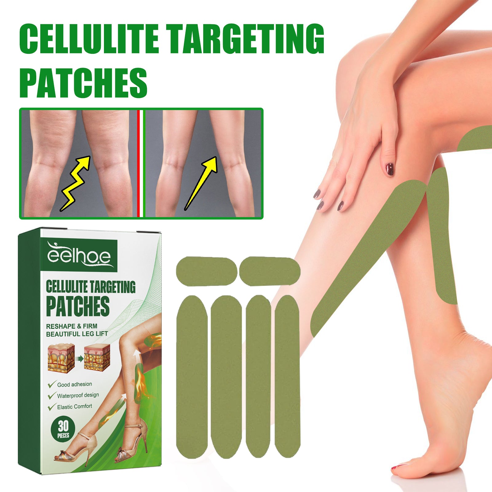 Moxa Leg Lift Paste, Tight Leg Fat, Anti-Orange Peel Shape Lazy People To Create Beautiful Slim Legs - Korvel