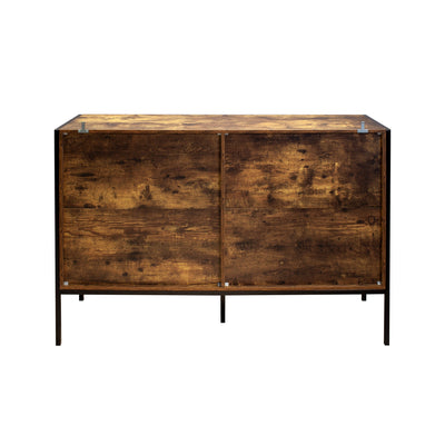 Industrial Style 6 Drawer Double Dresser in Rustic Brown